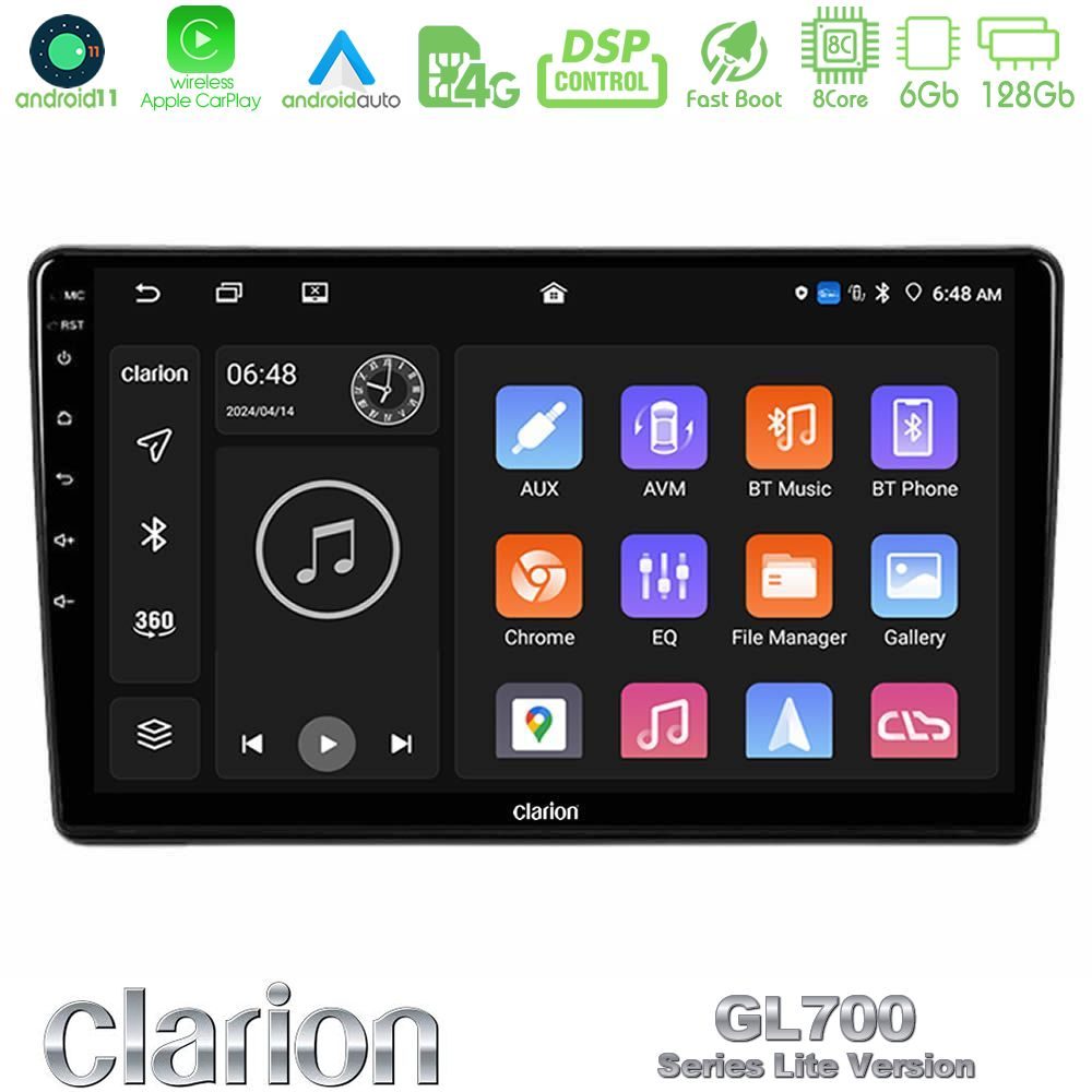 Clarion GL700 Lite Series 8Core Android11 6+128GB Alfa Romeo 159/Brera/Spider Navigation Multimedia Tablet 9" Με Carplay & Android Auto