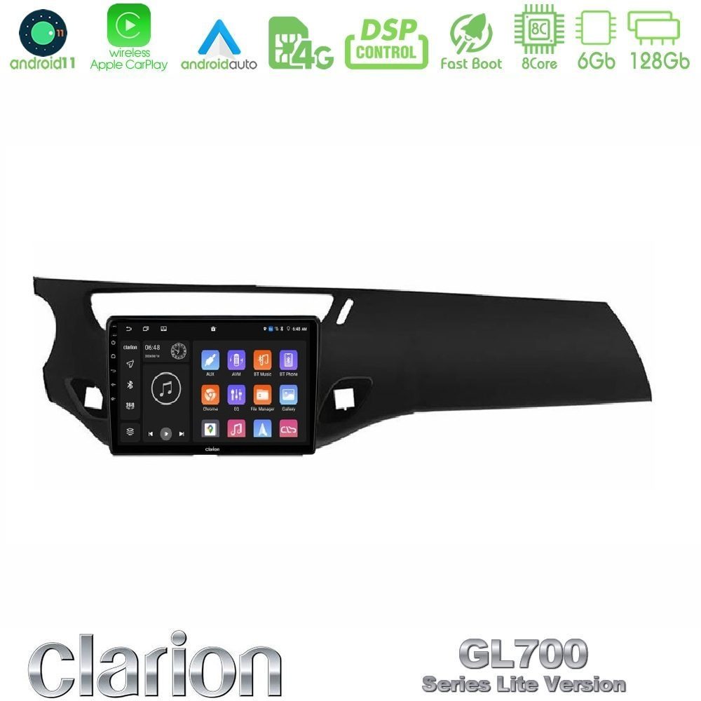 Clarion GL700 Lite Series 8Core Android11 6+128GB Citroen C3/DS3 2009-2016 Navigation Multimedia Tablet 9" Με Carplay &am
