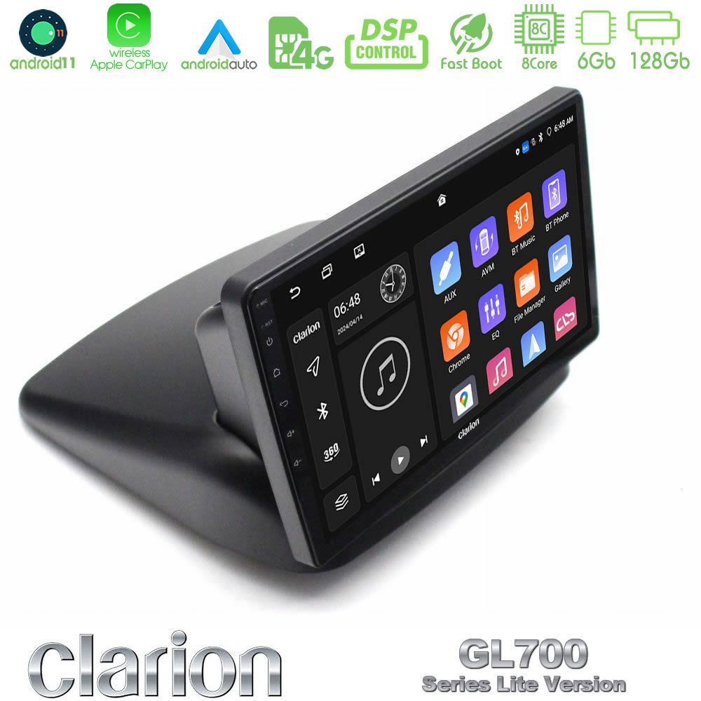 Clarion GL700 Lite Series 8Core Android11 6+128GB Fiat Doblo 2002-2009 Navigation Multimedia Tablet 10" Με Carplay & Android Auto Clarion GL700 Lite Series 8Core Android11 6+128GB Fiat Doblo 2002-2009 Navigation Multimedia Tablet 10" Με Carplay & Android Auto