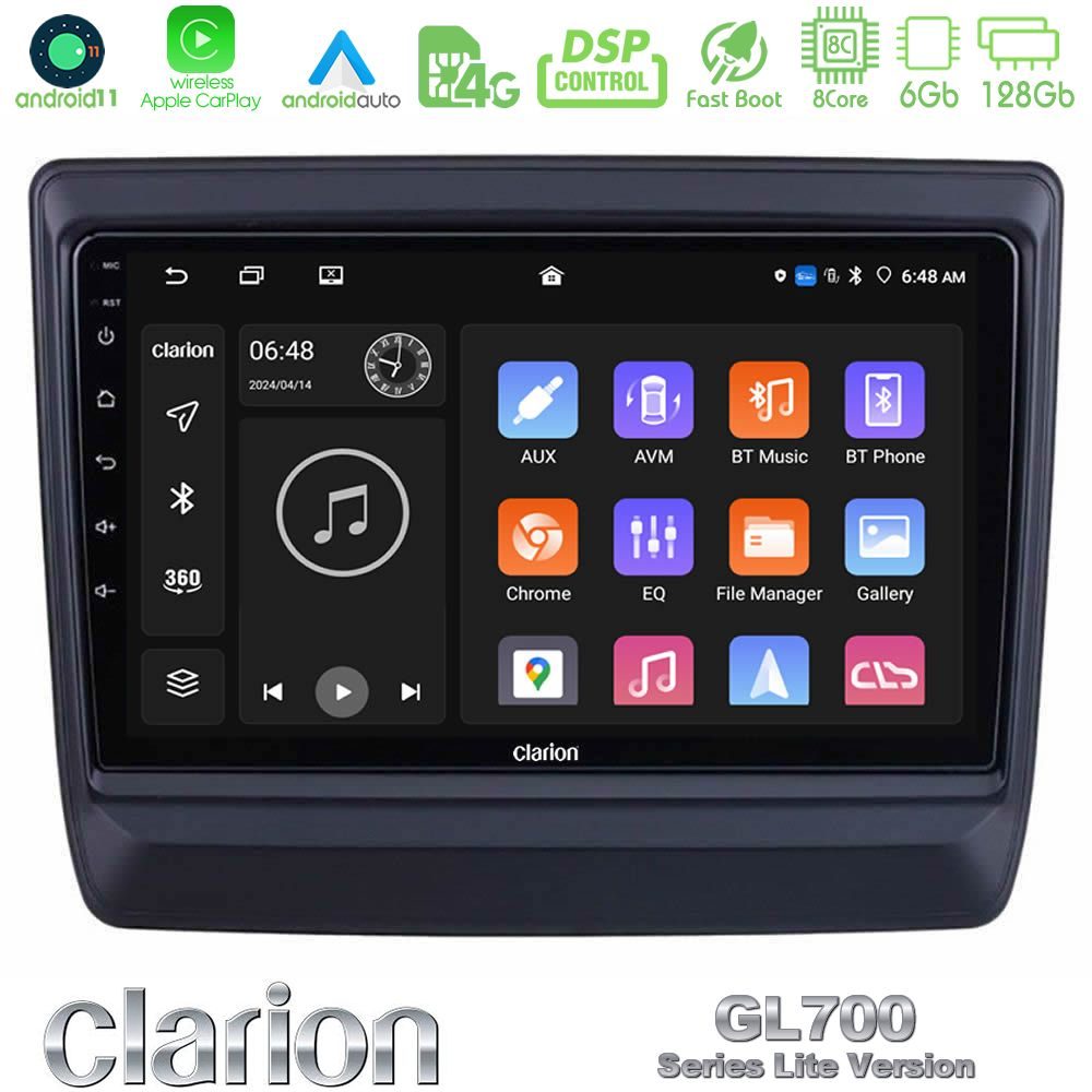 Clarion GL700 Lite Series 8Core Android11 6+128GB Isuzu D-MAX 2020-2023 Navigation Multimedia Tablet 9" Με Carplay & Android Auto