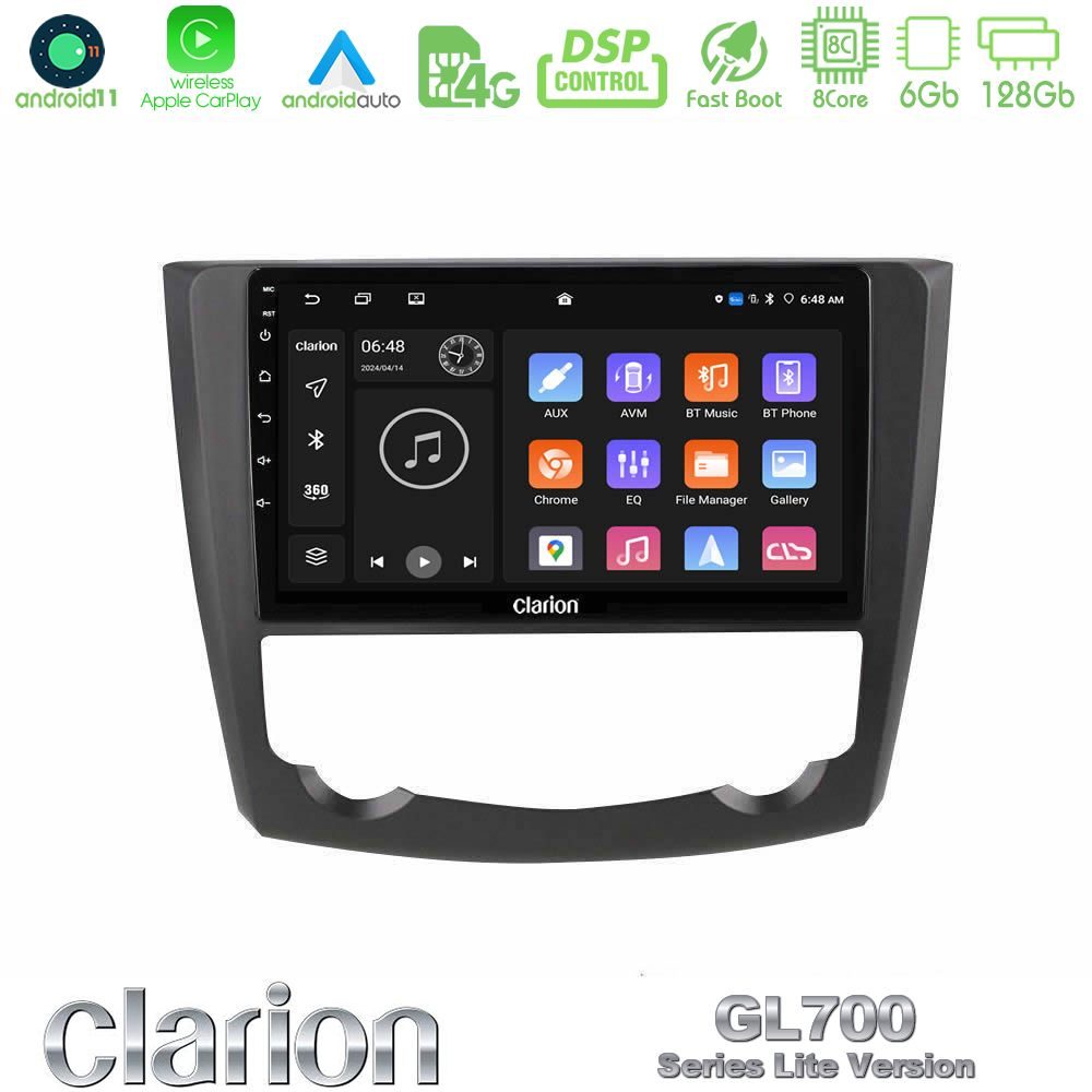 Clarion GL700 Lite Series 8Core Android11 6+128GB Renault Kadjar Navigation Multimedia Tablet 9" Με Carplay & Android Auto