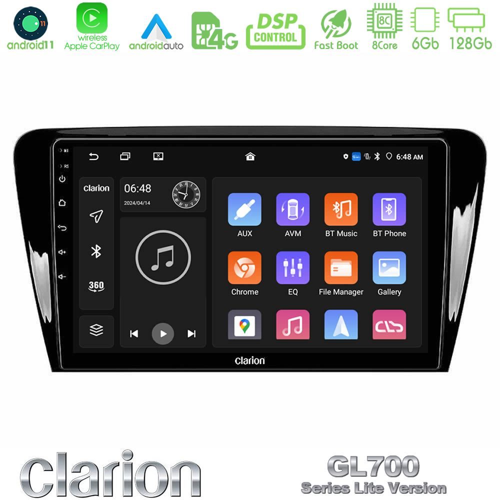 Clarion GL700 Lite Series 8Core Android11 6+128GB Skoda Octavia 7 Navigation Multimedia Tablet 10" Με Carplay & Android Auto Clarion GL700 Lite Series 8Core Android11 6+128GB Skoda Octavia 7 Navigation Multimedia Tablet 10" Με Carplay & Android Auto