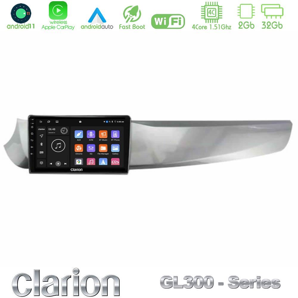 Clarion GL300 Series Alfa Romeo Giulietta 2010-2014 4Core Android11 2+32GB Navigation Multimedia Tablet 9" Με Carplay & Android Auto