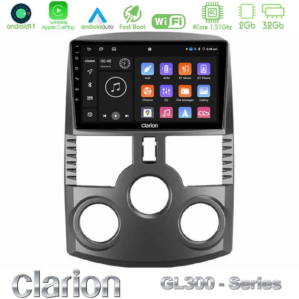 Clarion GL300 Series 4Core Android11 2+32GB Daihatsu Terios Navigation Multimedia Tablet 9" Με Carplay & Android Auto