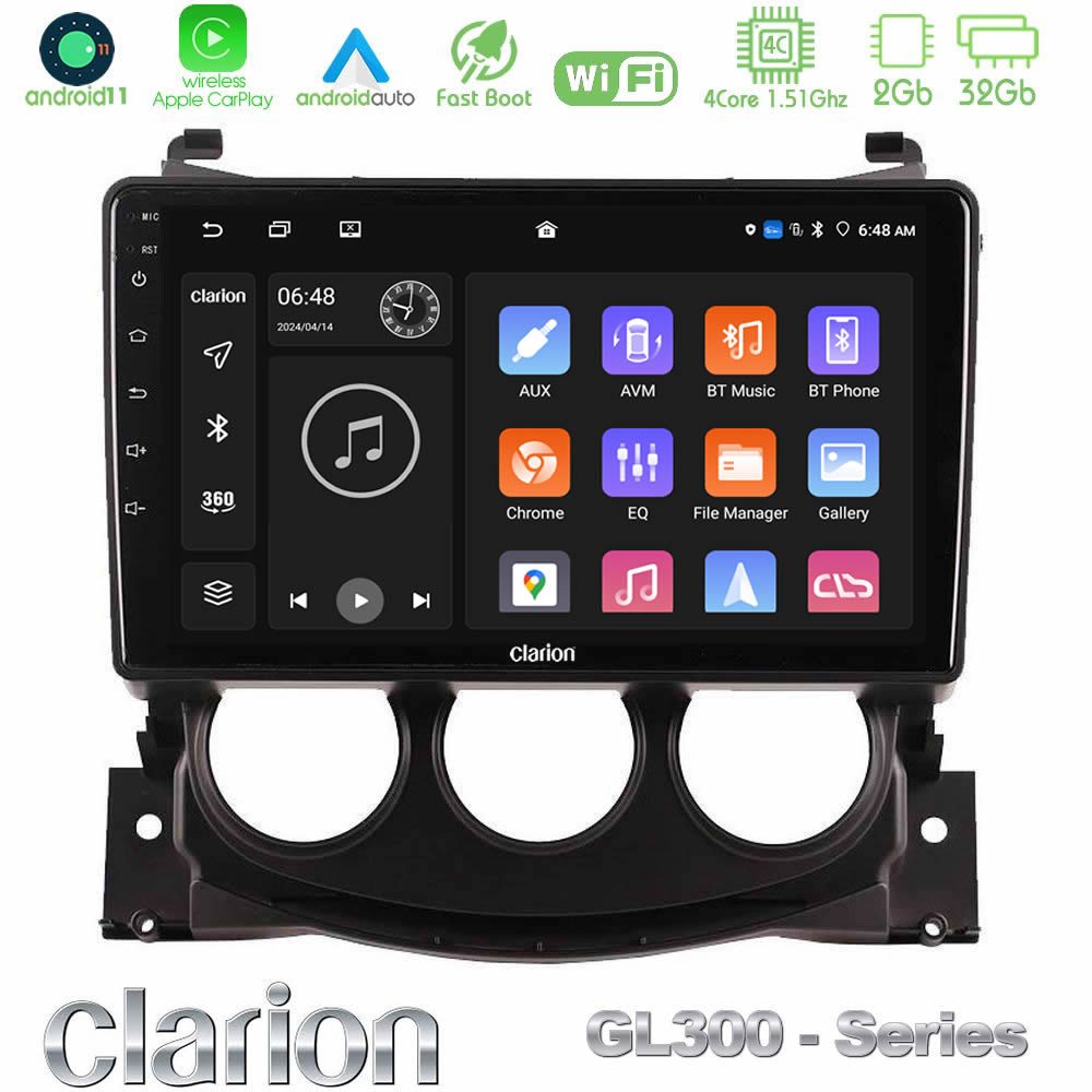 Clarion GL300 Series Nissan 370Z 2009-2013 4Core Android11 2+32GB Navigation Multimedia Tablet 9" Με Carplay & Android Auto