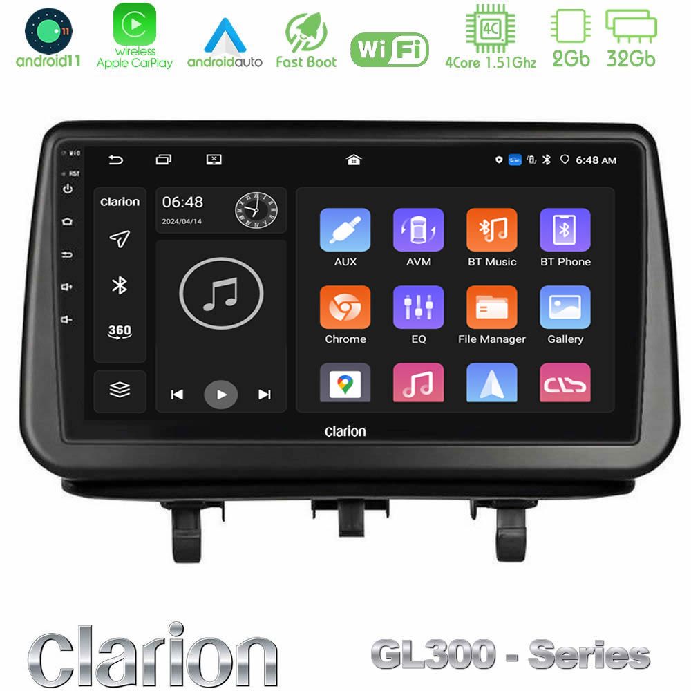 Clarion GL300 Series Opel Meriva B 2010-2017 4Core Android11 2+32GB Navigation Multimedia Tablet 9" Με Carplay & Android Auto