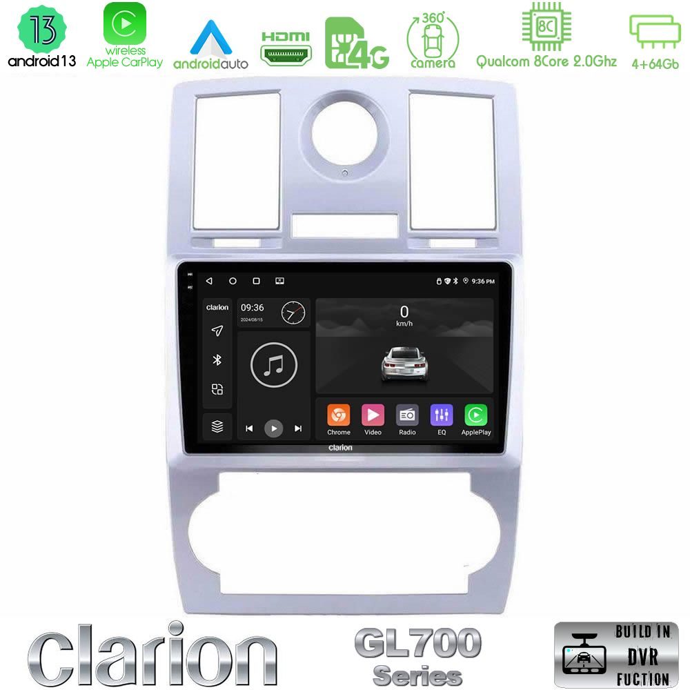 Clarion GL700 Series 8Core Android13 4+64GB Chrysler 300C Navigation Multimedia Tablet 9" Με Carplay & Android Auto