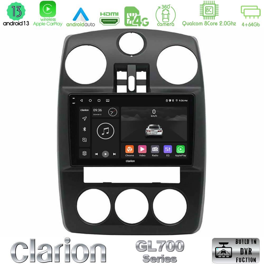 Clarion GL700 Series Chrysler PT-Cruiser 2000-2005 8Core Android13 4+64GB Navigation Multimedia Tablet 9" Με Carplay & Android Auto Με Carplay & Android Auto