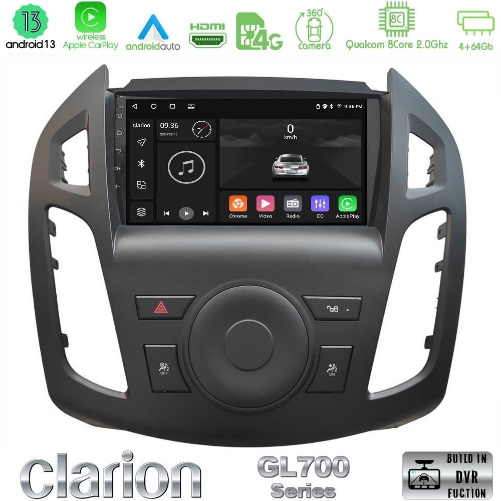 Clarion GL700 Series 8Core Android13 4+64GB Ford Transit Connect Navigation Multimedia Tablet 9" Με Carplay & Android Auto