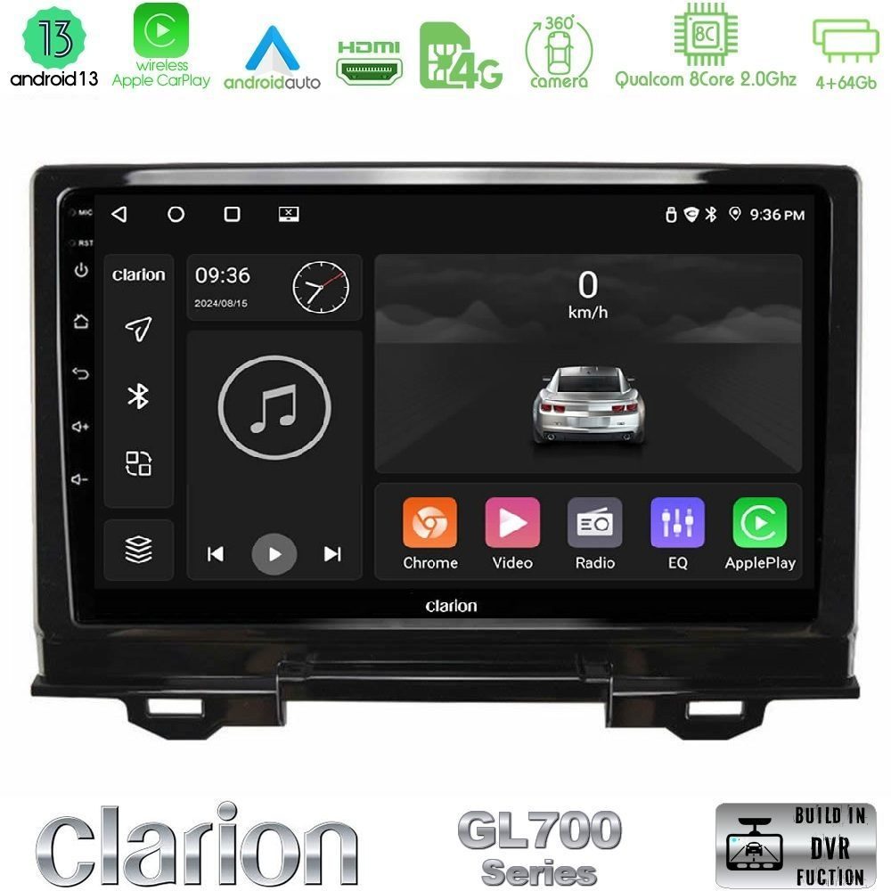 Clarion GL700 Series 8Core Android13 4+64GB Honda HR-V 2021-> Navigation Multimedia Tablet 9" Με Carplay & Android Auto