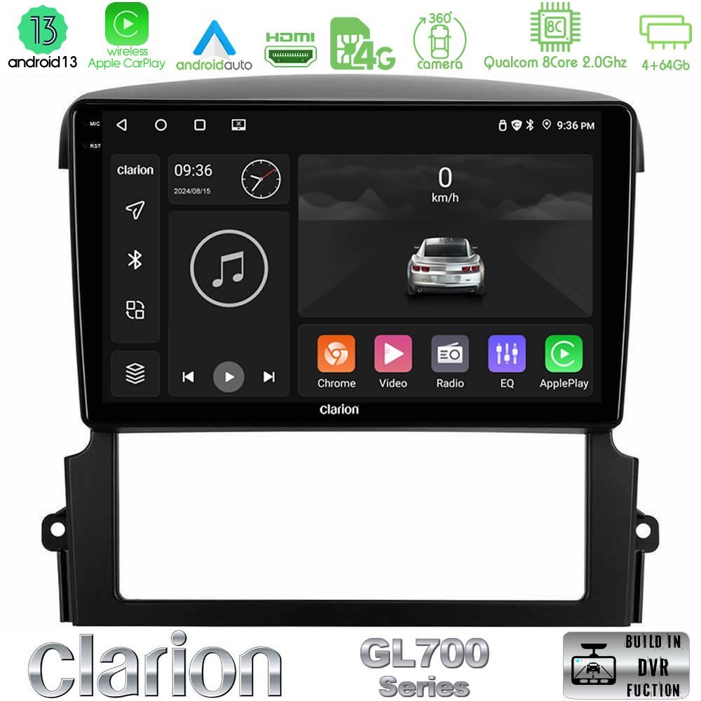 Clarion GL700 Series 8Core Android13 4+64GB Kia Sorento Navigation Multimedia Tablet 9" Με Carplay & Android Auto