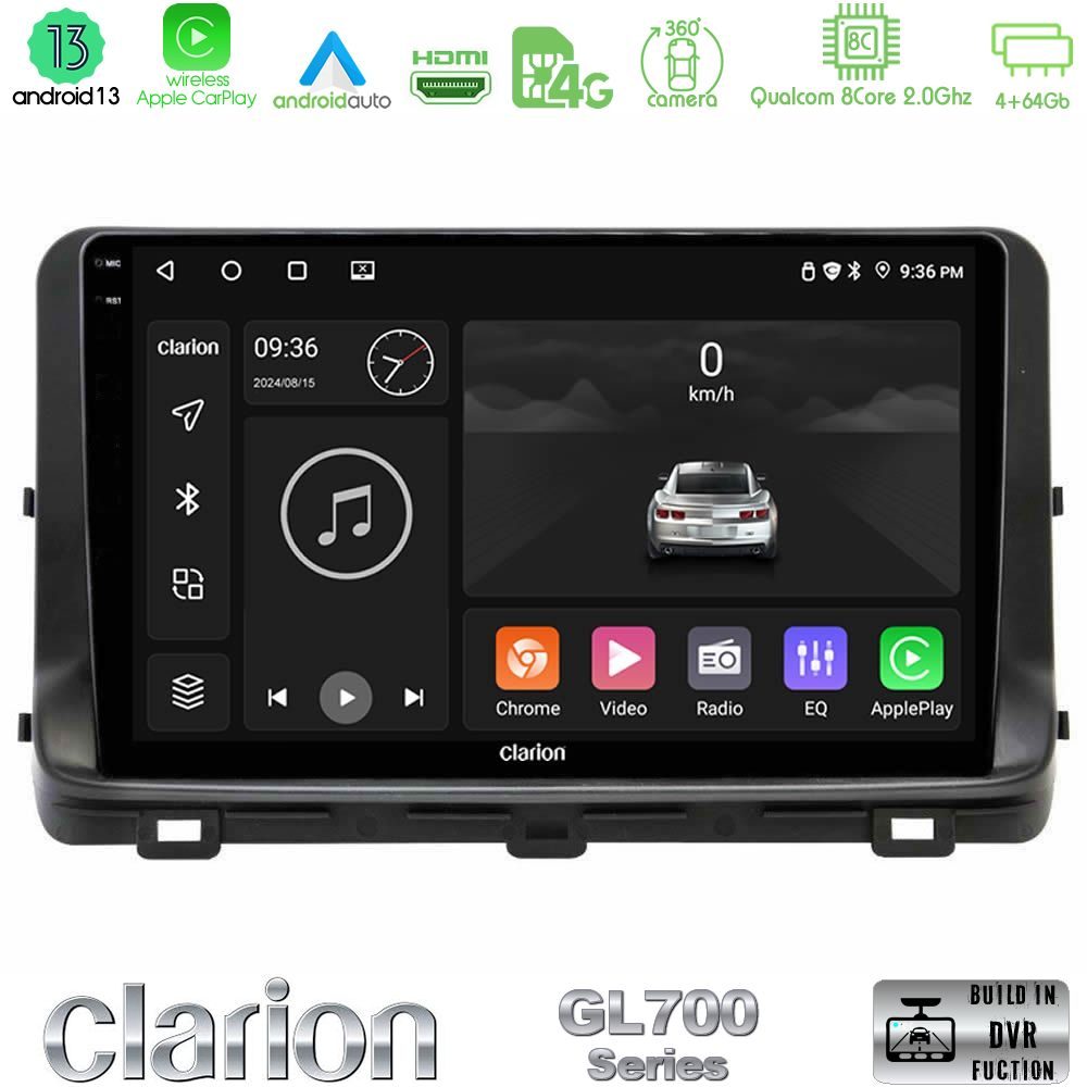 Clarion GL700 Series 8Core Android13 4+64GB Kia Ceed 2018-2023 Navigation Multimedia Tablet 10" Με Carplay & Android Auto