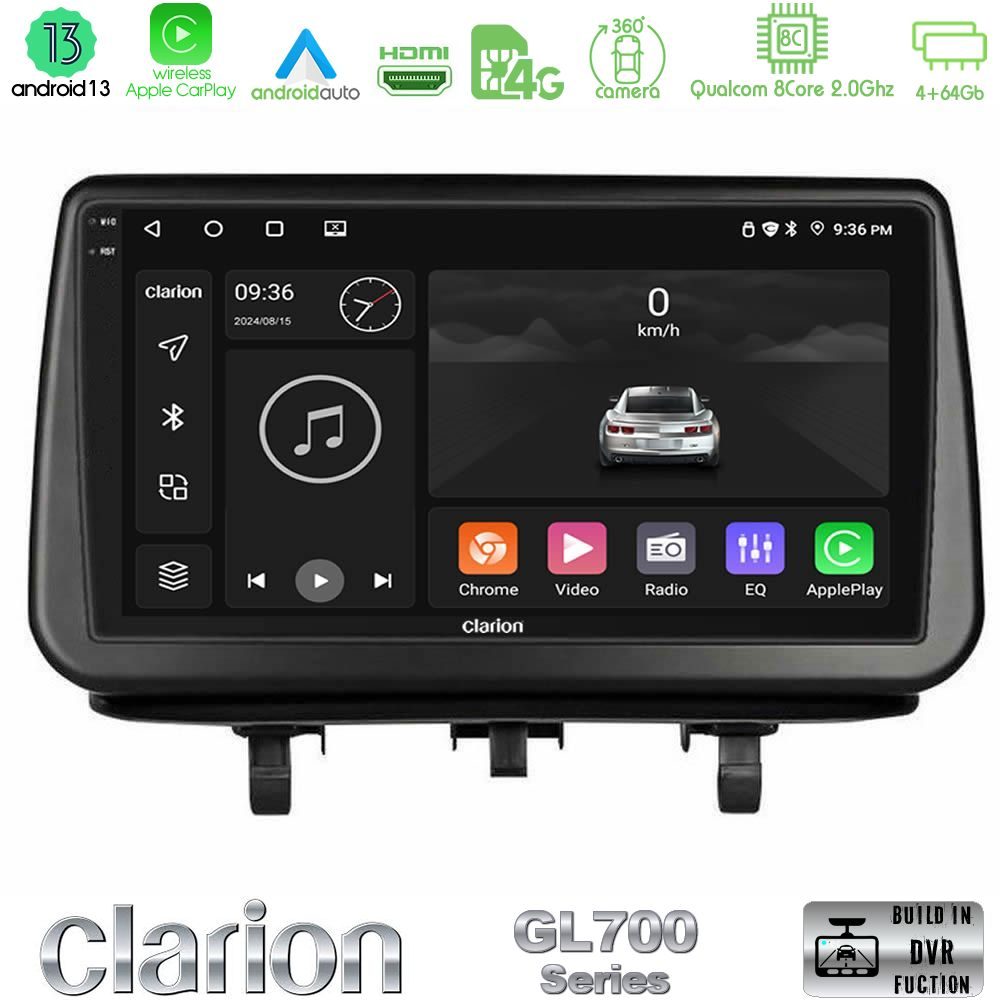 Clarion GL700 Series Opel Meriva B 2010-2017 8Core Android13 4+64GB Navigation Multimedia Tablet 9" Με Carplay & Android Auto