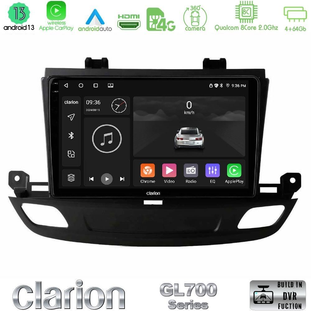 Clarion GL700 Series 8Core Android13 4+64GB Opel Insignia 2 2017-2020 Navigation Multimedia Tablet 9" Με Carplay & Android Auto