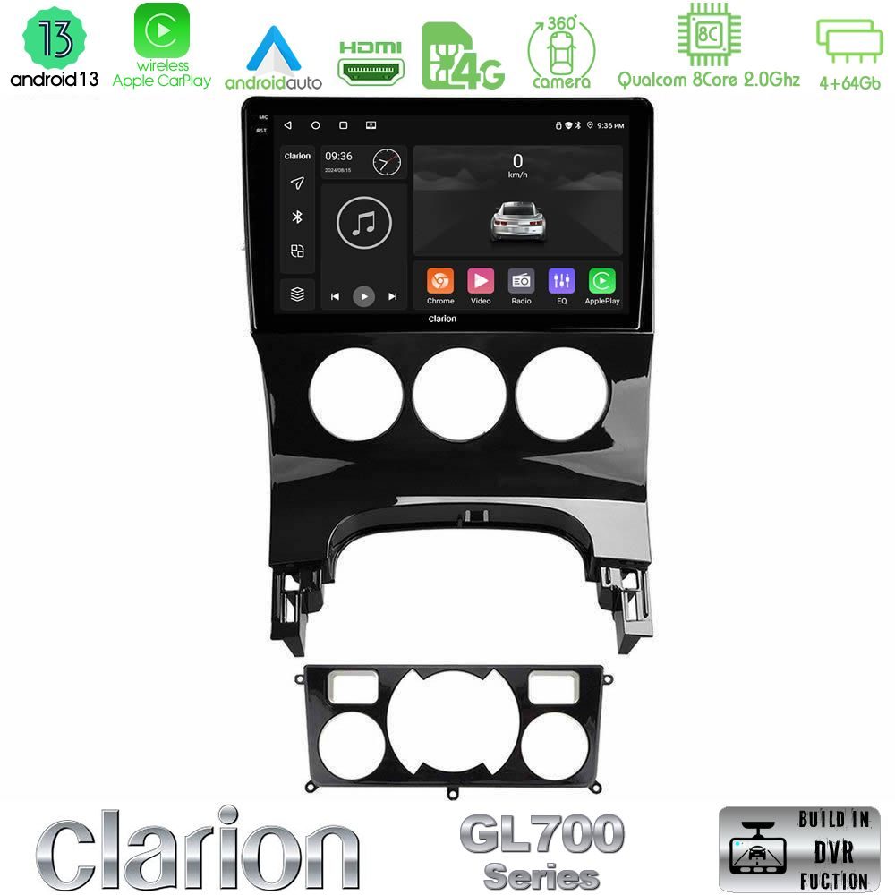 Clarion GL700 Series 8Core Android13 4+64GB Peugeot 3008 AUTO A/C Navigation Multimedia Tablet 9" Με Carplay & Android Auto
