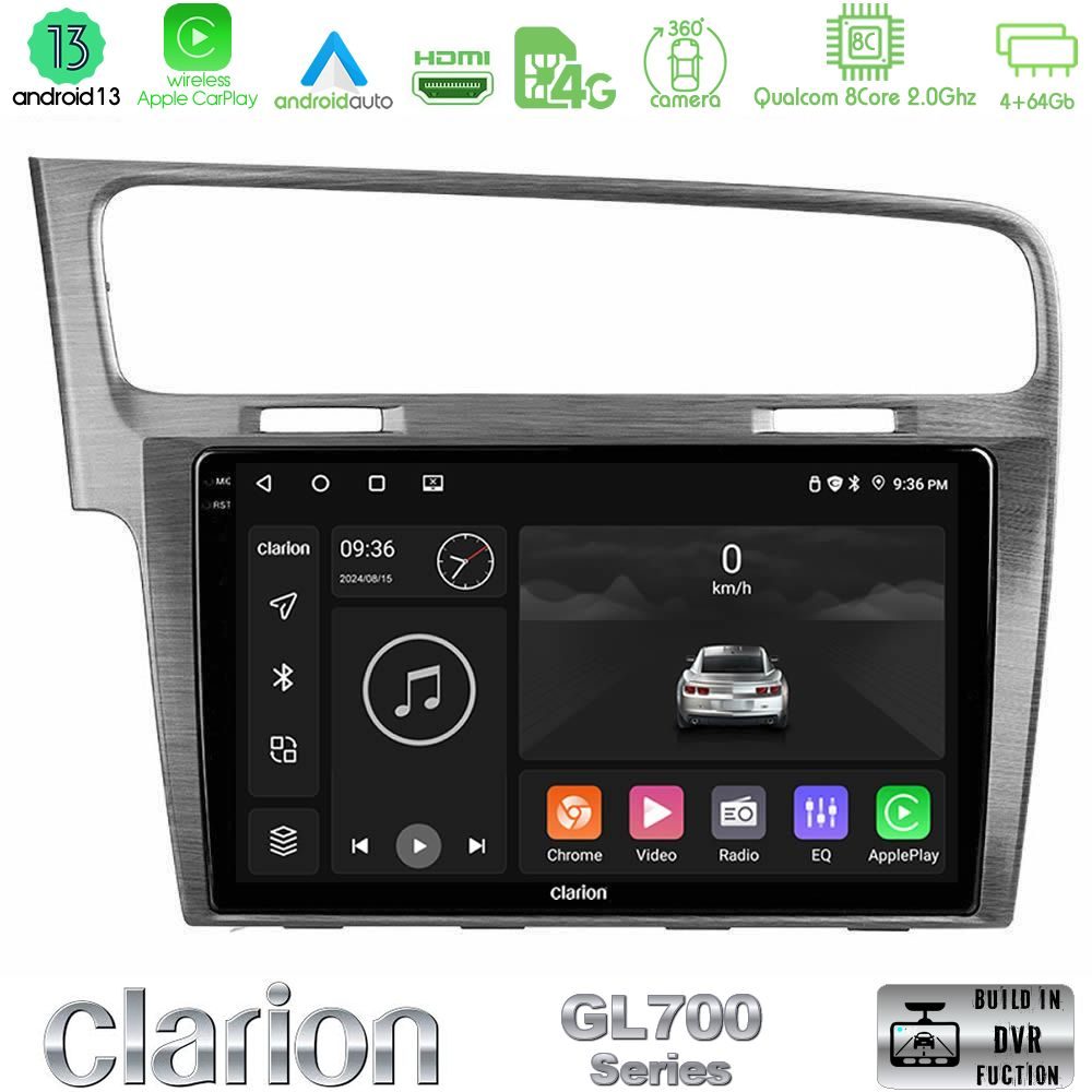 Clarion GL700 Series 8Core Android13 4+64GB VW GOLF 7 Navigation Multimedia Tablet 10" Με Carplay & Android Auto Clarion GL700 Series 8Core Android13 4+64GB VW GOLF 7 Navigation Multimedia Tablet 10" Με Carplay & Android Auto