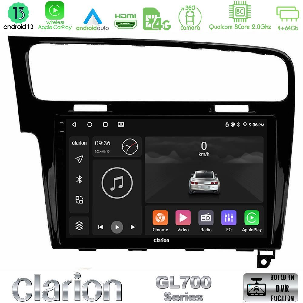 Clarion GL700 Series 8Core Android13 4+64GB VW GOLF 7 Navigation Multimedia Tablet 10" Με Carplay & Android Auto