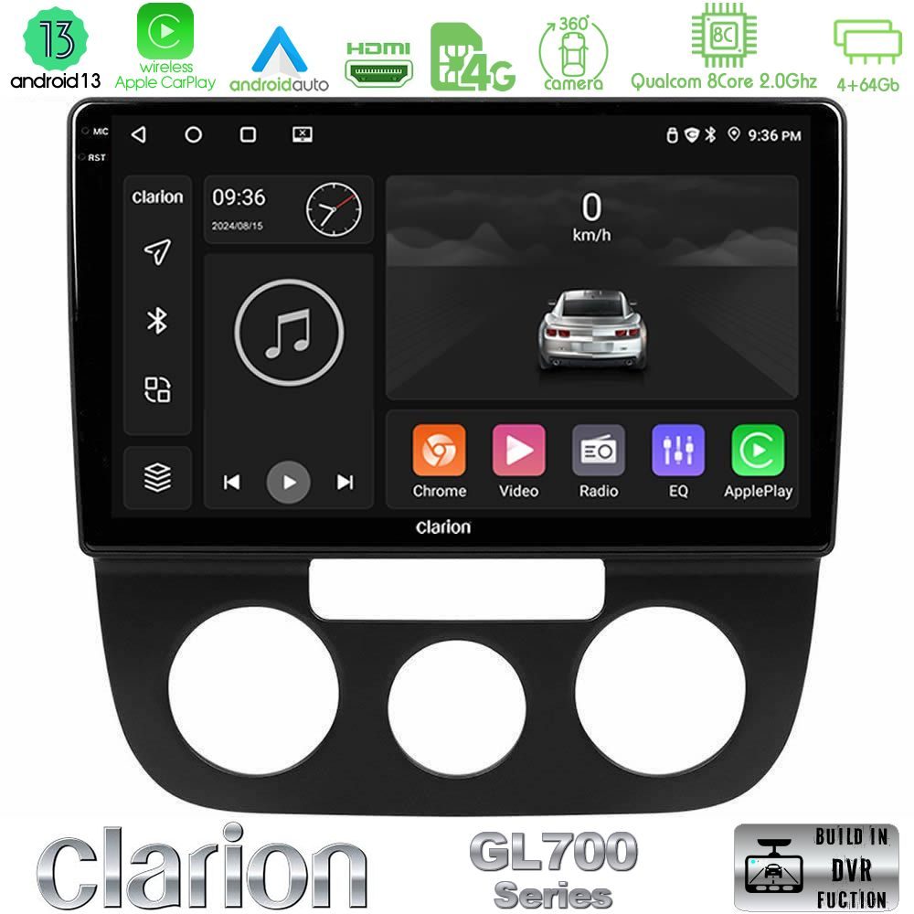 Clarion GL700 Series 8Core Android13 4+64GB VW Jetta Navigation Multimedia Tablet 10" Με Carplay & Android Auto
