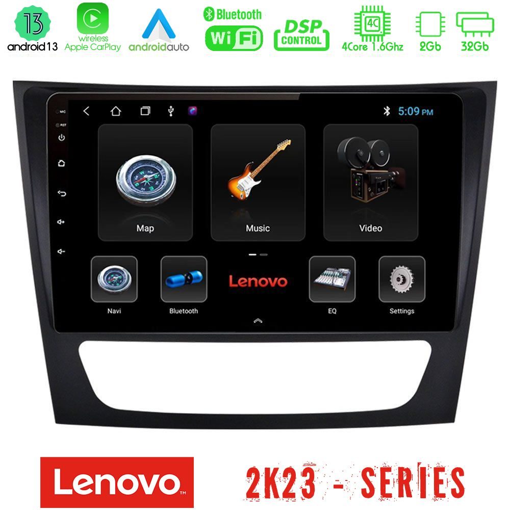 Lenovo Car Pad Mercedes E Class / CLS Class 4Core Android 13 2+32GB Navigation Multimedia 9"