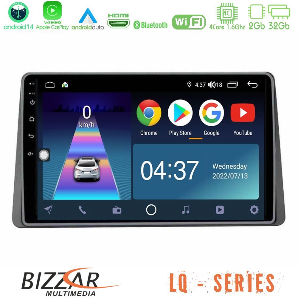 Bizzar LQ Series 4Core Android14 2+32GB Renault Arkana 2019-> Navigation Multimedia Tablet 10" Με Carplay & Android Auto