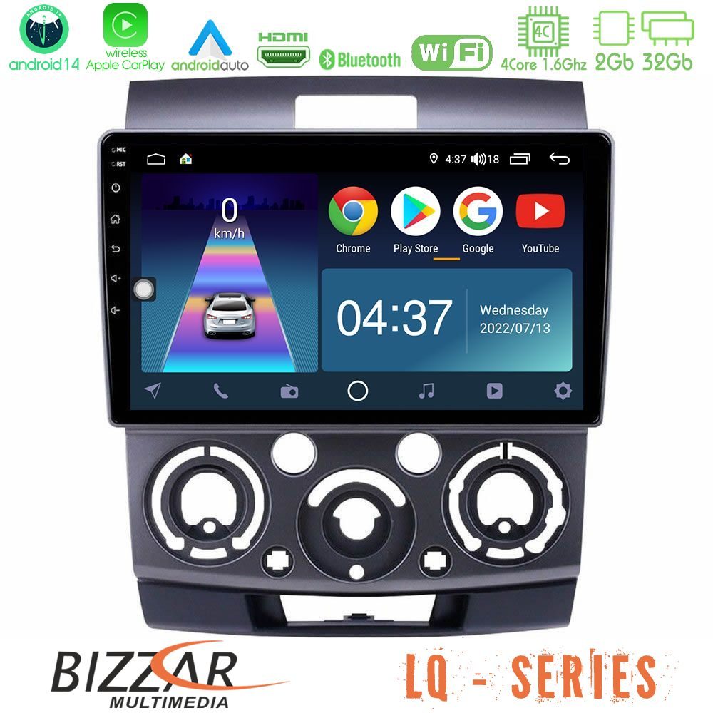 Bizzar LQ Series 4Core Android14 2+32GB Ford Ranger/Mazda BT50 Navigation Multimedia Tablet 9" Με Carplay & Android Auto