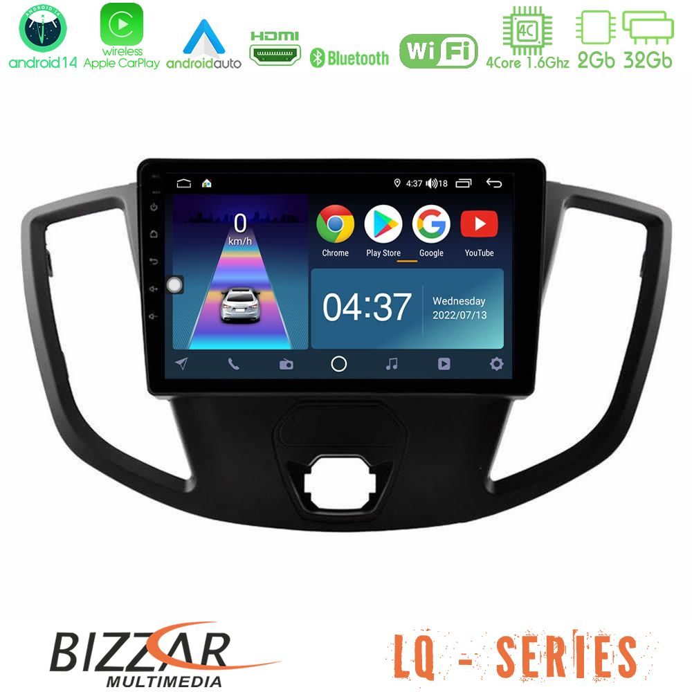 Bizzar LQ Series 4Core Android14 2+32GB Ford Transit 2014-> Navigation Multimedia Tablet 9" Με Carplay & Android Auto