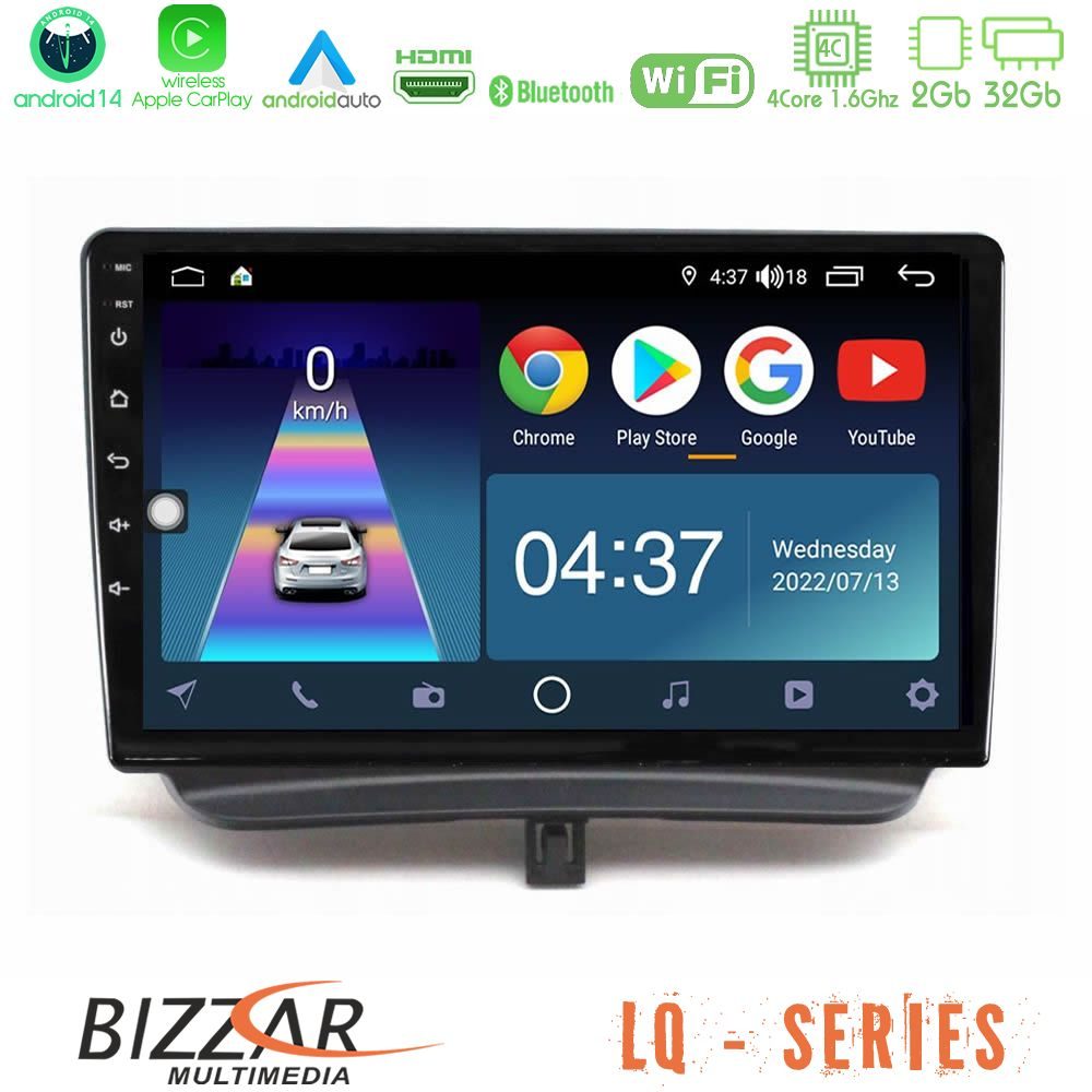 Bizzar LQ Series 4Core Android14 2+32GB Ford Courier 2015-2023 Navigation Multimedia Tablet 9" Με Carplay & Android Auto