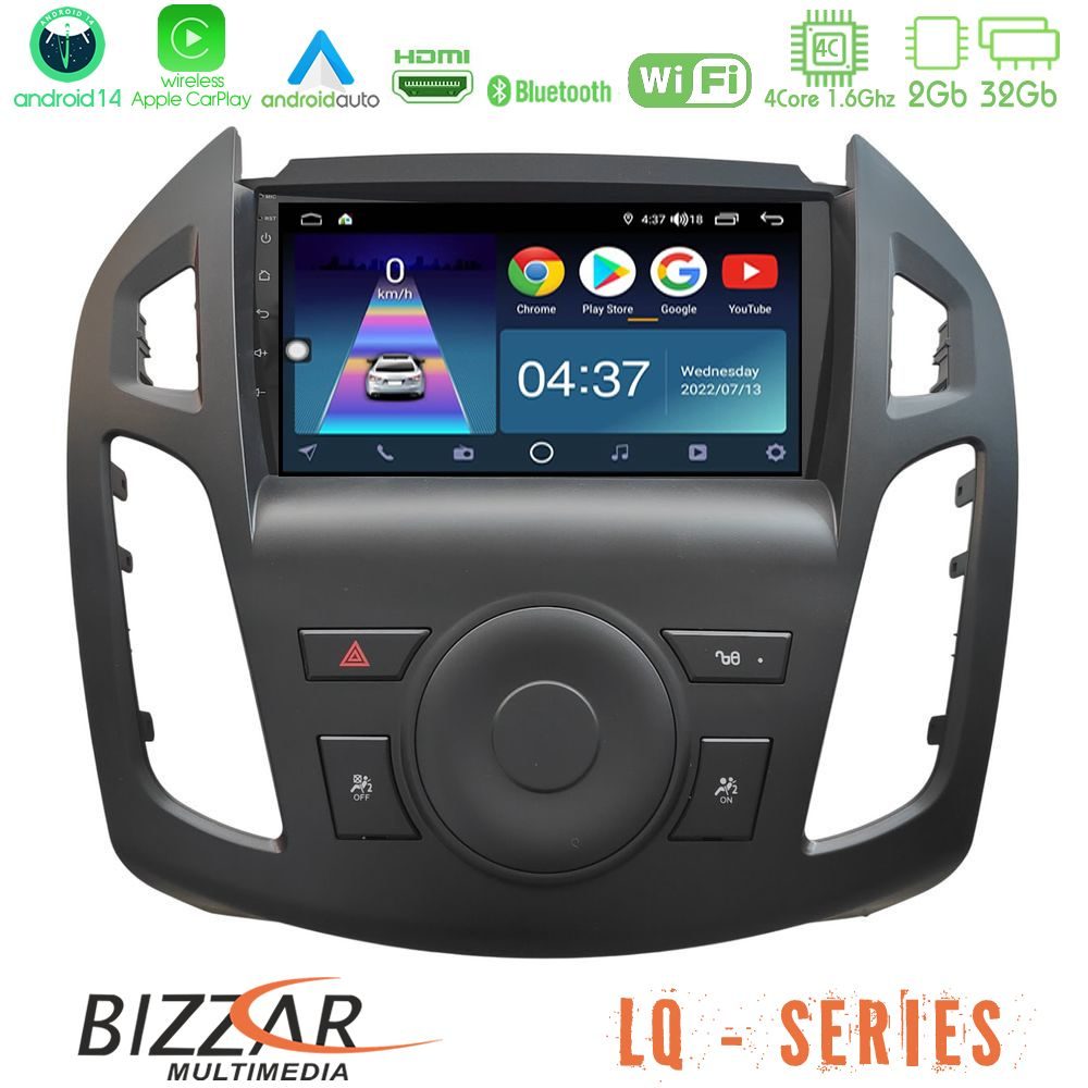 Bizzar LQ Series 4Core Android14 2+32GB Ford Transit Connect 2013-2018 Navigation Multimedia Tablet 9" Με Carplay & Android Auto