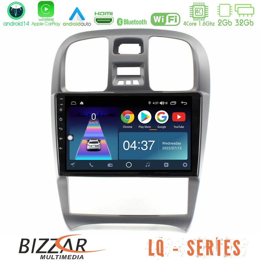 Bizzar LQ Series 4Core Android14 2+32GB Hyundai Sonata 2001-2005 Navigation Multimedia Tablet 9" Με Carplay & Android Auto