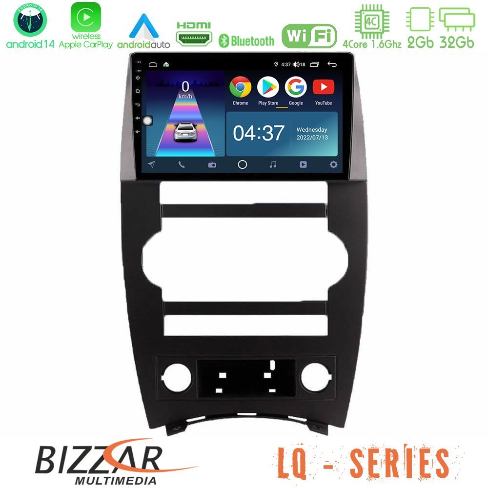 Bizzar LQ Series 4Core Android14 2+32GB Jeep Commander 2007-2008 Navigation Multimedia Tablet 9" Με Carplay & Android Auto