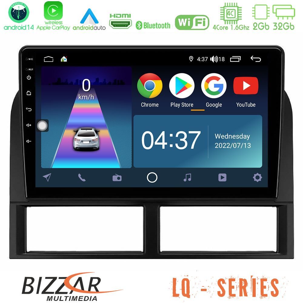 Bizzar LQ Series 4Core Android14 2+32GB Jeep Grand Cherokee 1999-2004 Navigation Multimedia Tablet 9" Με Carplay & Android Auto