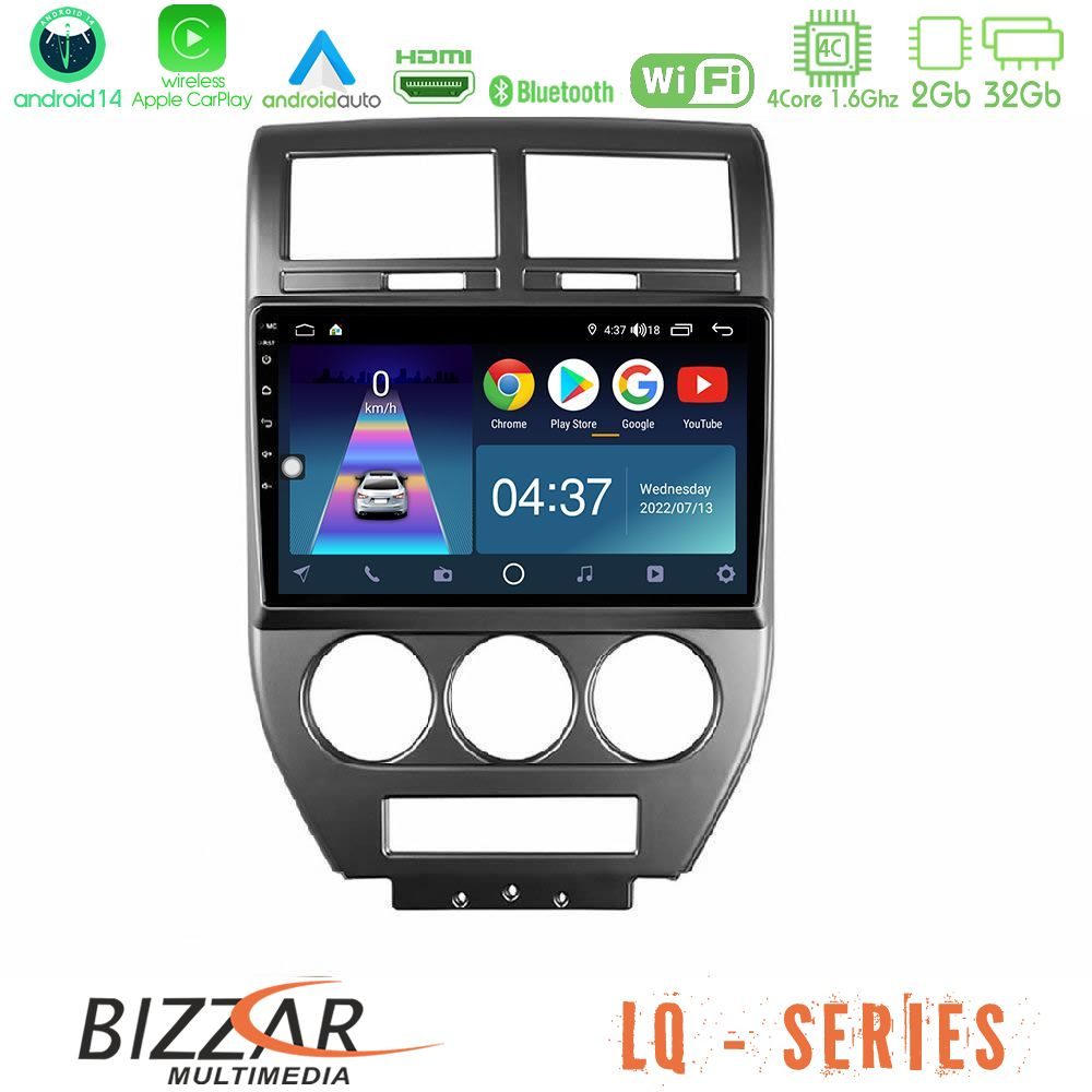 Bizzar LQ Series 4Core Android14 2+32GB Jeep Compass/Patriot 2007-2008 Navigation Multimedia Tablet 10" Με Carplay & Android Auto