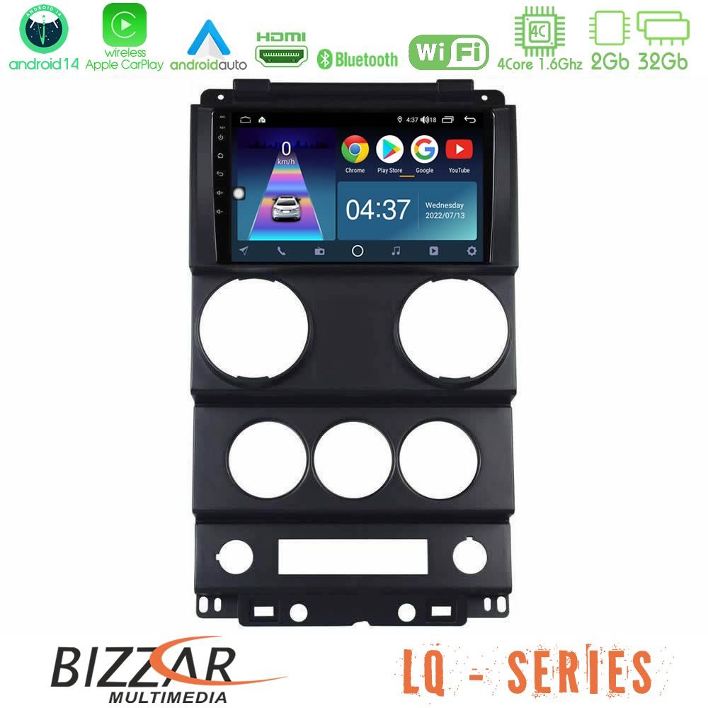 Bizzar LQ Series 4Core Android14 2+32GB Jeep Wrangler 2Door 2008-2010 Navigation Multimedia Tablet 9" Με Carplay & Android Auto
