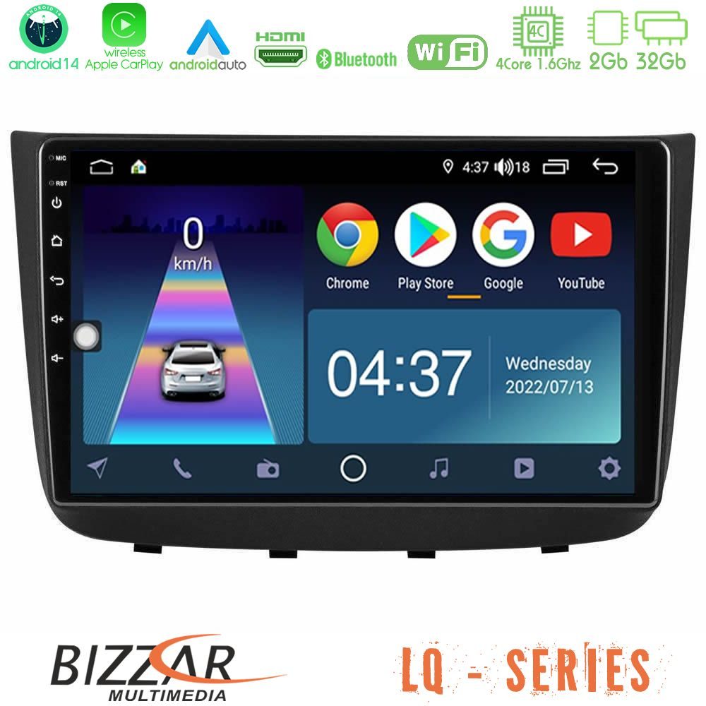 Bizzar LQ Series 4Core Android14 2+32GB Mercedes Vito/Viano 2003-2006 Navigation Multimedia Tablet 10" Με Carplay & Android Auto