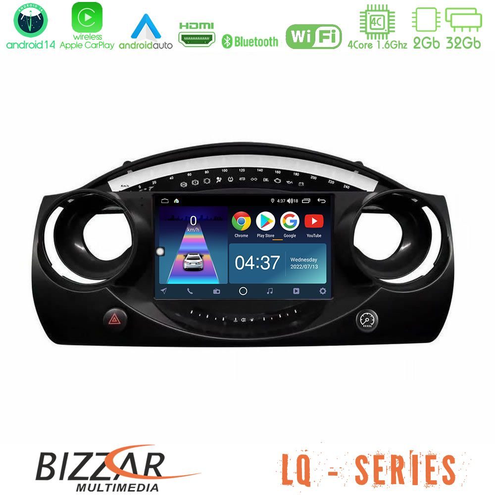 Bizzar LQ Series 4Core Android14 2+32GB Mini Cooper R50 Navigation Multimedia Tablet 9" Με Carplay & Android Auto