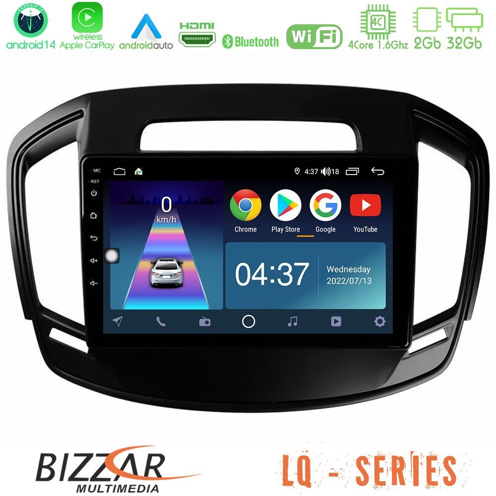 Bizzar LQ Series 4Core Android14 2+32GB Opel Insignia 2014-2017 Navigation Multimedia Tablet 9" Με Carplay & Android Auto