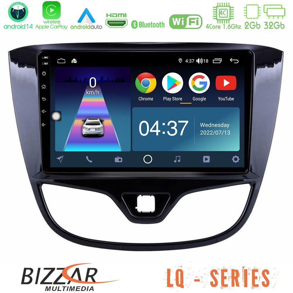 Bizzar LQ Series 4Core Android14 2+32GB Opel Karl 2017-2019 Navigation Multimedia Tablet 9" Με Carplay & Android Auto