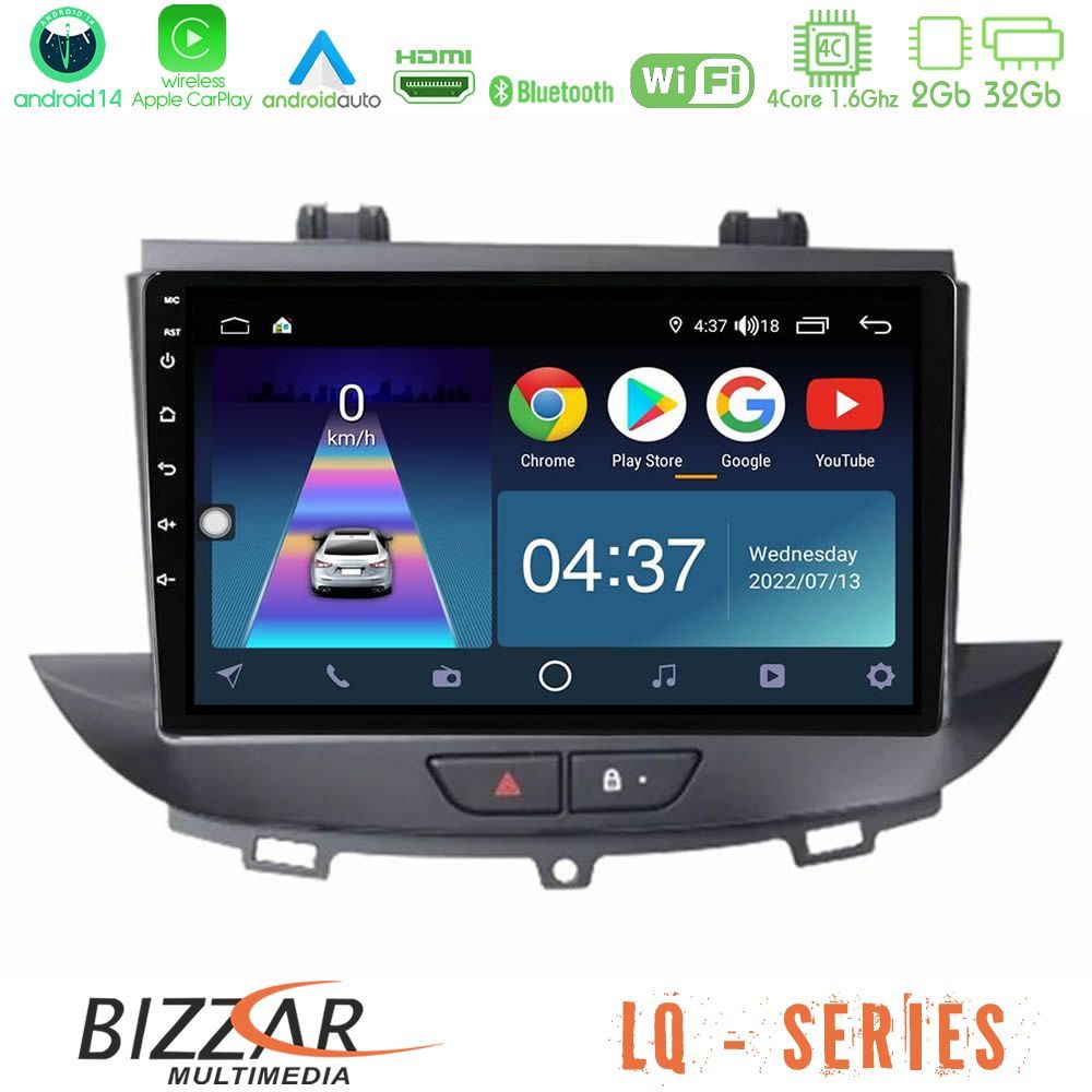 Bizzar LQ Series 4Core Android14 2+32GB Opel Grandland/Crossland X Navigation Multimedia Tablet 9" Με Carplay & Android Auto