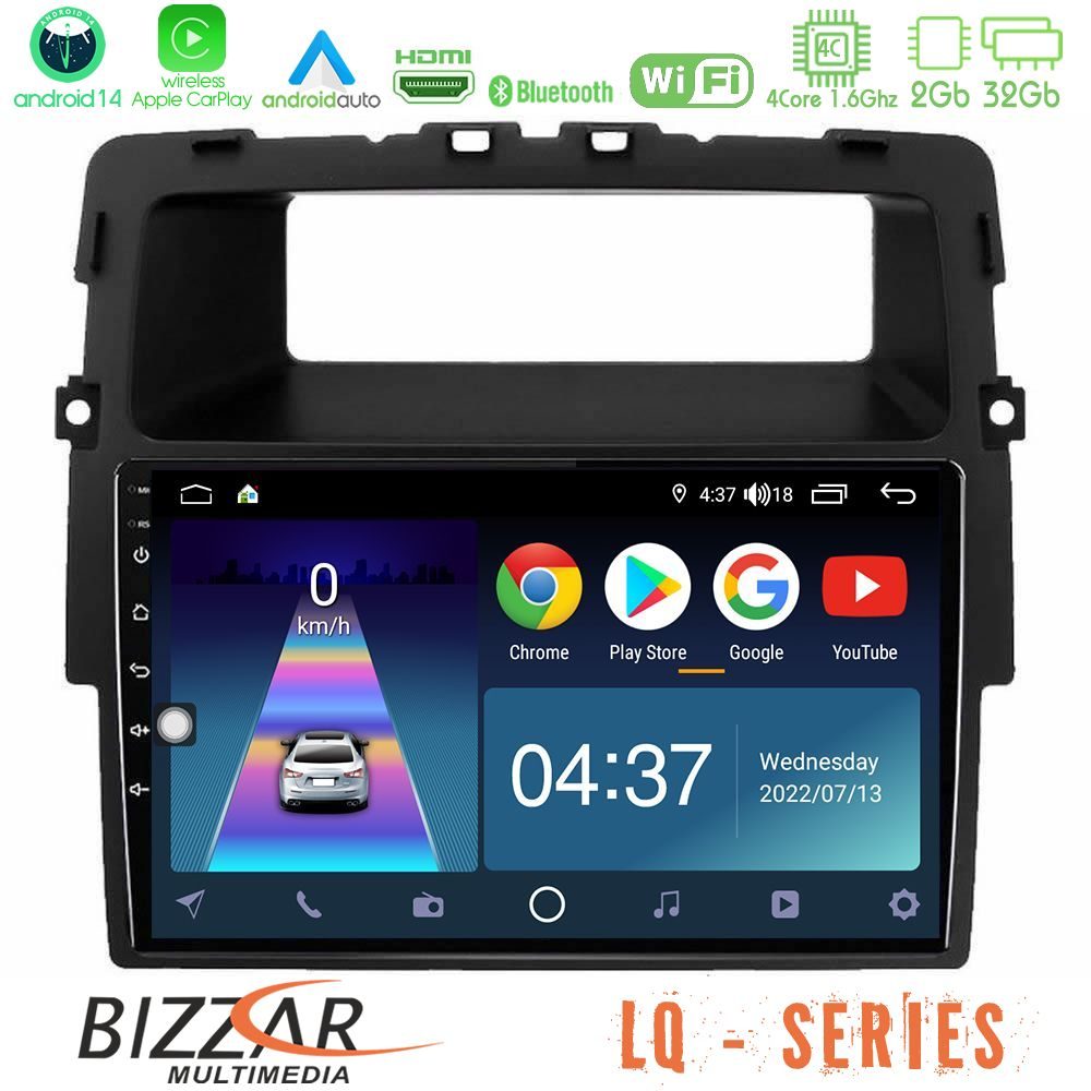 Bizzar LQ Series 4Core Android14 2+32GB Renault/Nissan/Opel Navigation Multimedia Tablet 10" Με Carplay & Android Auto