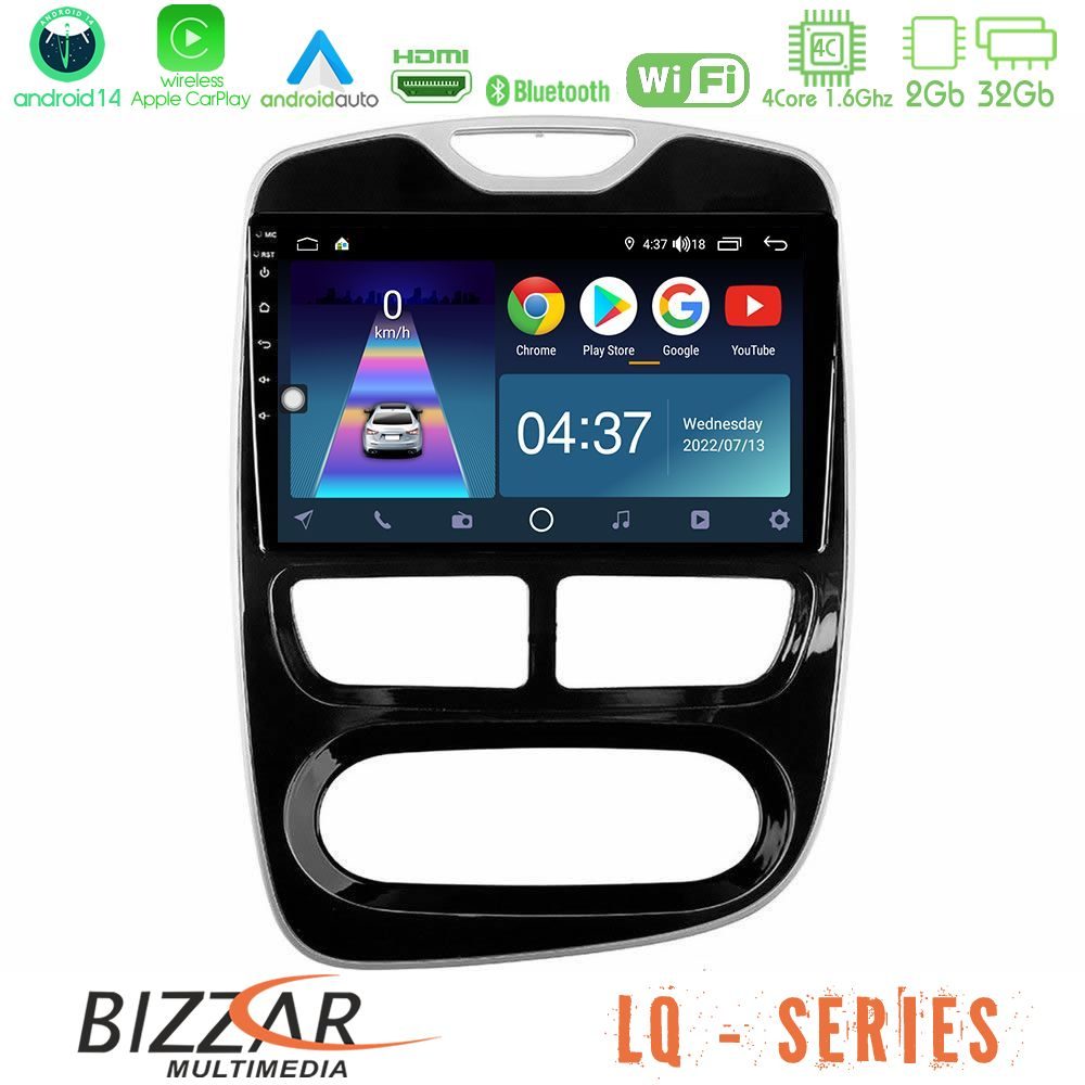 Bizzar LQ Series 4Core Android14 2+32GB Renault Clio 2012-2016 Navigation Multimedia Tablet 10" Με Carplay & Android Auto