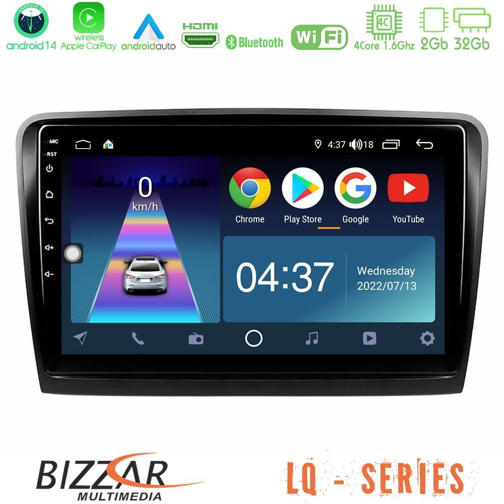 Bizzar LQ Series 4Core Android14 2+32GB Skoda Superb 2008-2015 Navigation Multimedia Tablet 10" Με Carplay & Android Auto