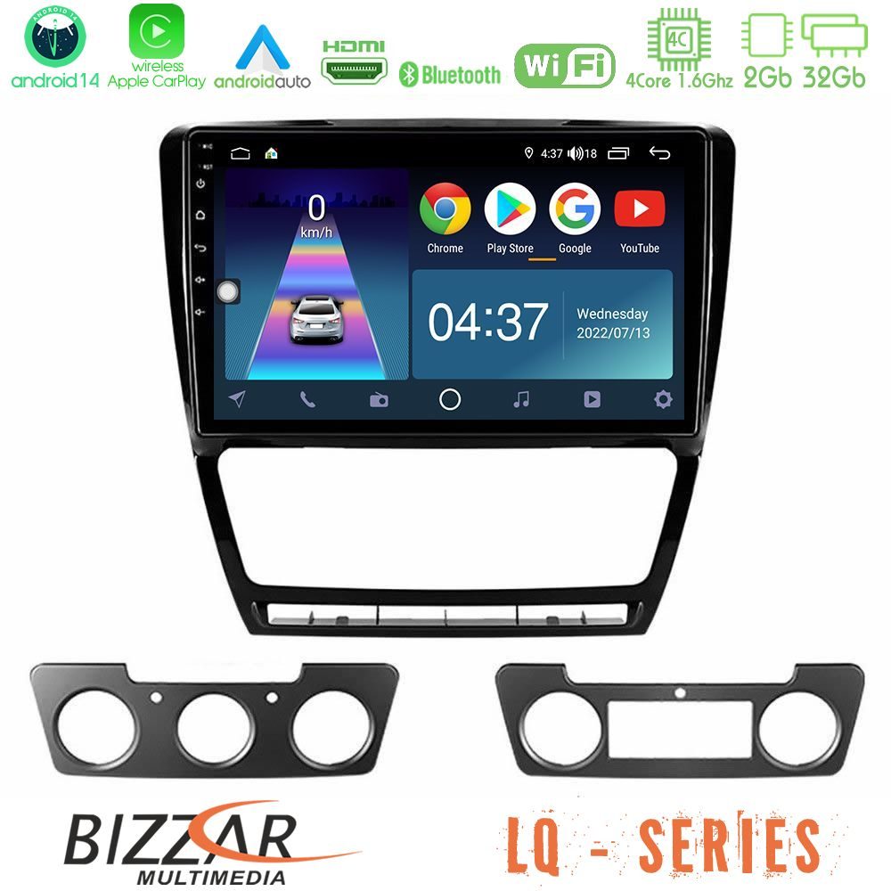 Bizzar LQ Series 4Core Android14 2+32GB Skoda Octavia 5 Navigation Multimedia Tablet 10" Με Carplay & Android Auto