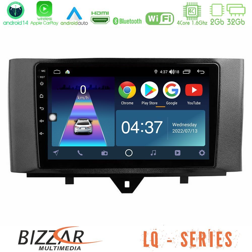 Bizzar LQ Series 4Core Android14 2+32GB Smart 451 Facelift Navigation Multimedia Tablet 9" Με Carplay & Android Auto