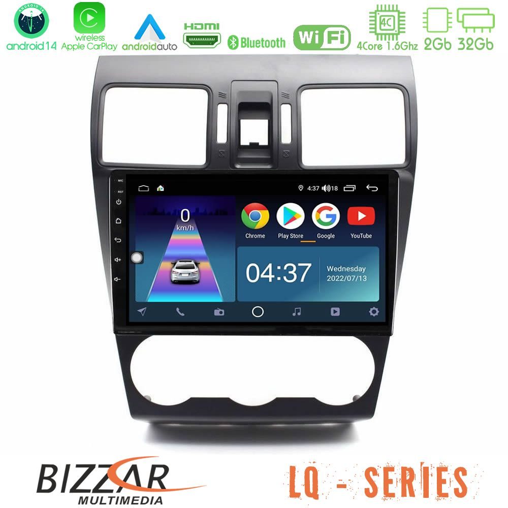 Bizzar LQ Series 4Core Android14 2+32GB Subaru Forester 2015-2018 Navigation Multimedia Tablet 9" Με Carplay & Android Auto