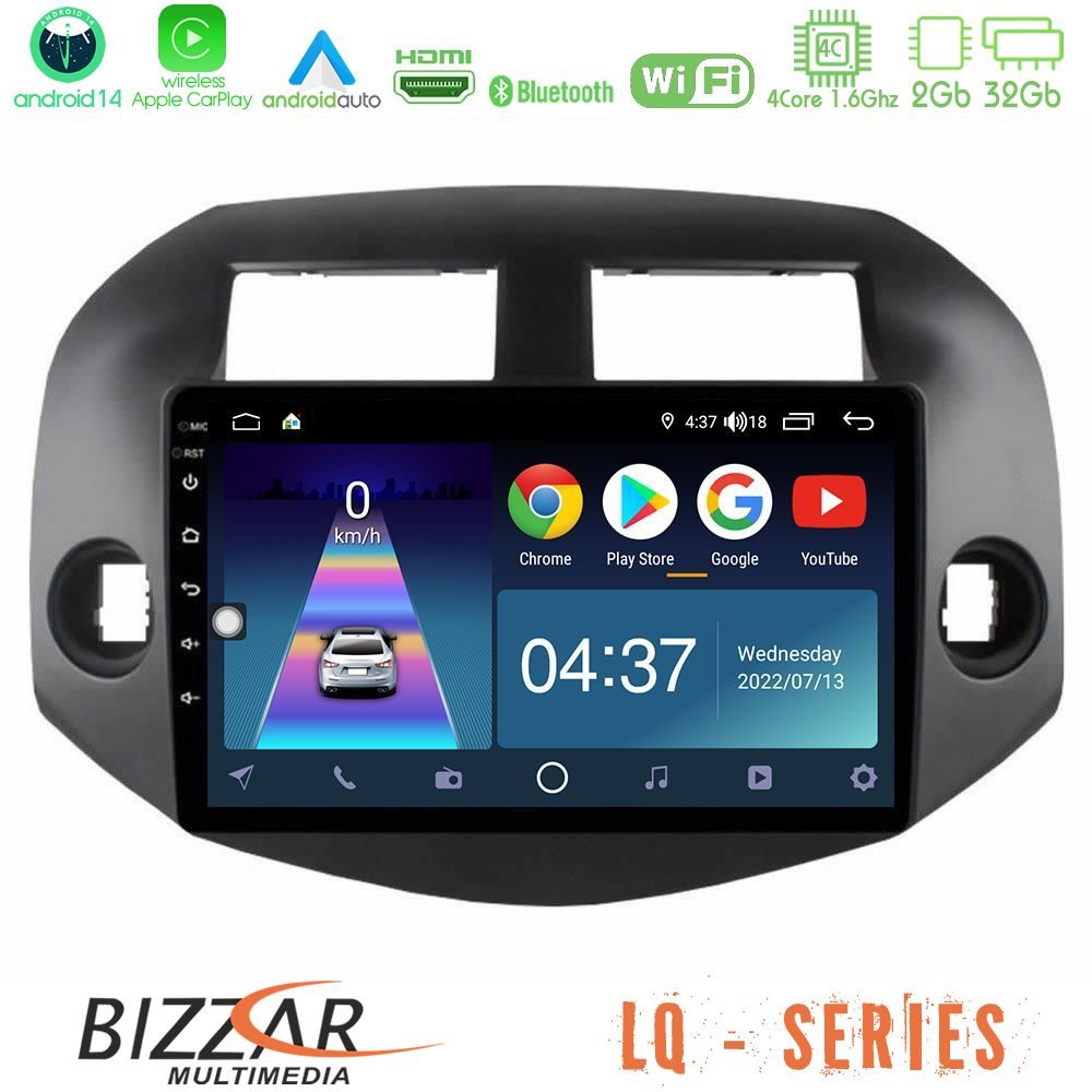 Bizzar LQ Series 4Core Android14 2+32GB Toyota Rav4 2006-2012 Navigation Multimedia Tablet 10" Με Carplay & Android Auto