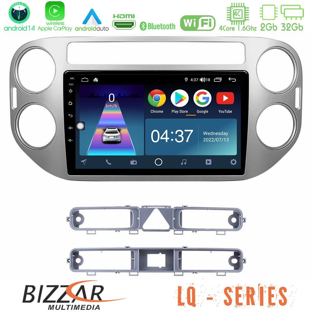 Bizzar LQ Series 4Core Android14 2+32GB VW Tiguan Navigation Multimedia Tablet 9" Με Carplay & Android Auto