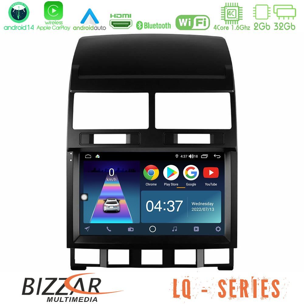 Bizzar LQ Series 4Core Android14 2+32GB VW Touareg 2002 – 2010 Navigation Multimedia Tablet 9" Με Carplay & Android Auto