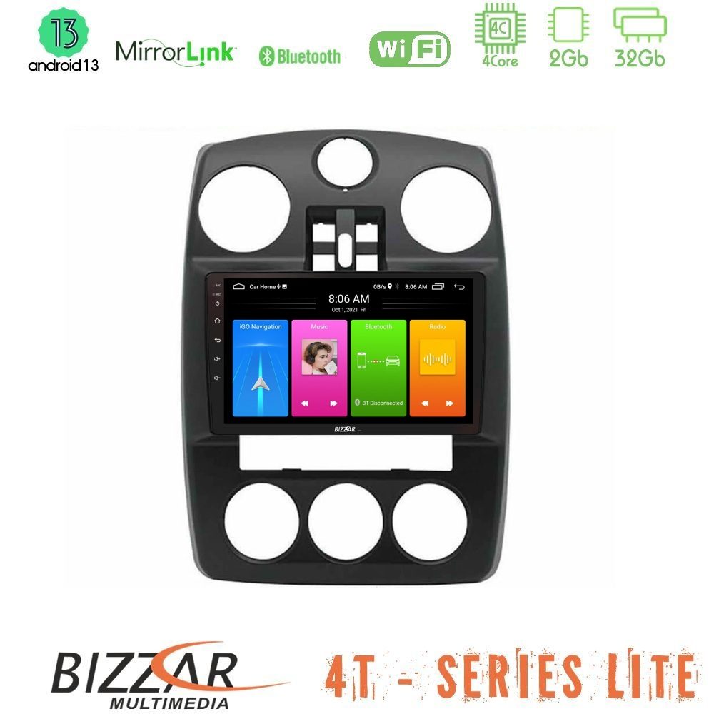Bizzar 4T Series Chrysler PT-Cruiser 2000-2005 4Core Android13 2+32GB Navigation Multimedia Tablet 9"
