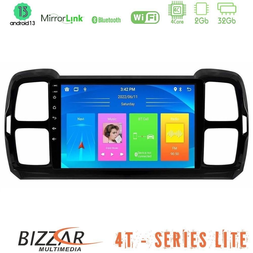 Bizzar 4T Series Citroen DS5 Aircross 2017-2021 4Core Android13 2+32GB Navigation Multimedia Tablet 9"