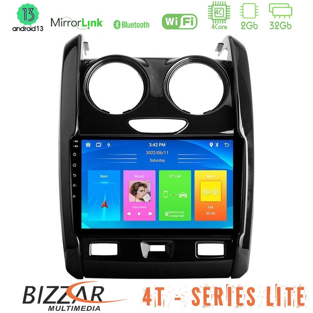 Bizzar 4T Series Dacia Duster 2014-2018 4Core Android13 2+32GB Navigation Multimedia Tablet 9"